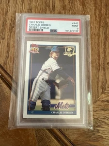 1991 TOPPS DESERT SHIELD #442 CHARLIE O'BRIEN PSA 9 METS - Bild 1 von 2
