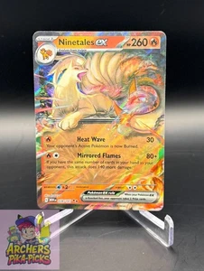 NINETALES EX-038/165-NM-HOLO-DOUBLE RARE-POKEMON-151-SHIPPING INCLUDED! - Picture 1 of 2