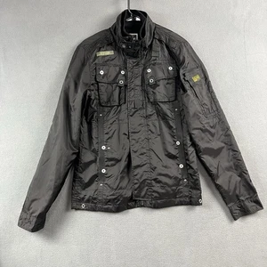 G Star Raw Jacket Uomo Medium Nero Recolite Overshirt Full Zip Militare - Foto 1 di 11