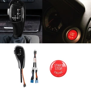 Car Gear Shift Knob Engine Start Stop Button Cap Fit For BMW E90 E92 E84 E89 - Picture 1 of 18