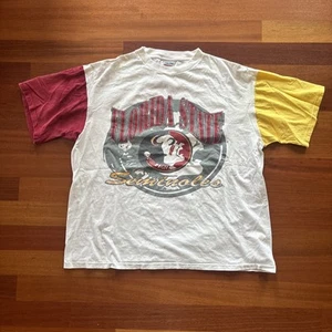 Florida State True Fan Size XL White Single Stitch T Shirt Vintage 90s FSU - Picture 1 of 7