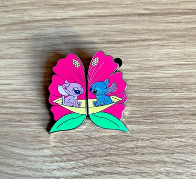 DISNEY LILO & STITCH,  STITCH AND ANGEL  VALENTINES HIBISCUS 2 PIN SET - Image 1 of 3
