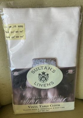 SULTANA’s Linens Vinyl Table Cloth 52”x70” - Image 1 of 4