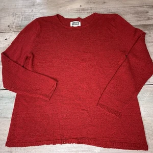 Chico's Design roter strukturierter Strick Langarm Rundhalsausschnitt Pullover Größe M gebraucht, in einwandfreiem Zustand - Bild 1 von 9