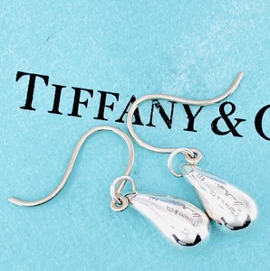 Tiffany & Co. Tear Drop Dangle Earrings Elsa Peretti Sterling Silver 925 - Picture 1 of 24