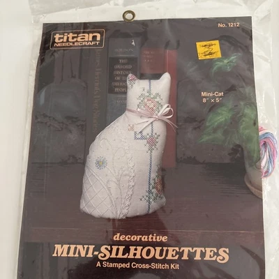 Vintage Titan Needlecraft Decorative Mini Silhouettes Cat Cross Stitch Kit #1212 - Image 1 of 4