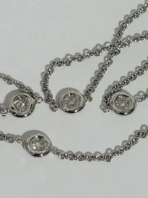 Collar de diamantes joyería fina oro 14kw 33 pulgadas 1,12ct todo natural por yarda Foto 1 de 4