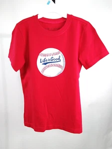 Life is Good Kid Short Sleeve Crusher Tee LIG Baseball Red Medium 81161 - Picture 1 of 8