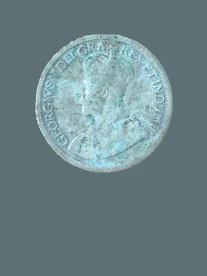 1934 Canada 10 Cents Silver Coin - King George V - G (Good) condition - Image 1 of 2