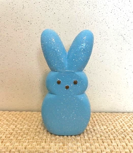 Bethany Lowe 6" Blue Peep "Marshmallow Bunny Figurine, PE1107 NWT - Picture 1 of 4