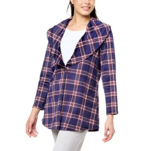 Retreat By Rhonda Shear Women's Cardigan Wine Plaid - Sz 2x - Picture 1 of 3