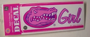 University of Florida Football Girl Pink Gator Head Car Decal Bumper Sticker - Picture 1 of 6