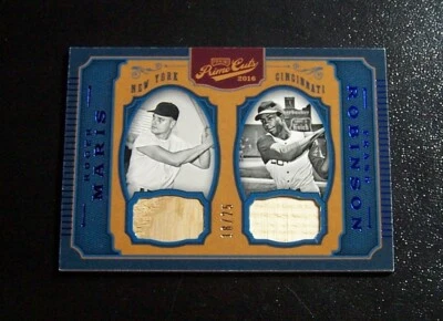 2016 Prime Cuts Roger Maris / Frank Robinson cartão taco duplo #ed /25 - Imagem 1 de 2