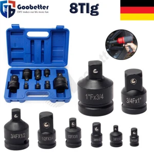 8tlg Stecknuss Adapter Satz Schlagschrauber Nuss Set 1/4 3/8 1/2 3/4 auf 1 Zoll - Bild 1 von 14
