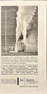Los Álamos Laboratorio Científico Kiwi Reactor Power Run Vintage Anuncio Impreso 1962 - Imagen 1 de 2