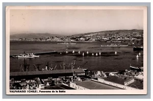 AK: 1957 Panorama de la Bohia, Valparaiso, Chile - verschickt - Bild 1 von 2