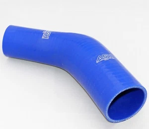 45° Grad, Reduzierbogen, 57mm > 51mm, Reduzierung, Silikonschlauch - BLAU - Bild 1 von 6