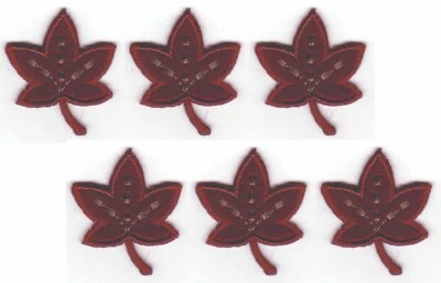 Burgundy Maple Leaf Patch Iron on set of 6 for Crafts Jackets Bags  (1 3/8" in) - Image 1 of 2