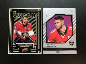 2022-23 UD Portraits #P-11 Jonathan Huberdeau & Honor Roll Panthers Flames