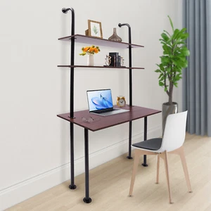 Wall Mounted Desk with 3 Tiers - Space-Saving Computer Writing Table - Picture 1 of 10