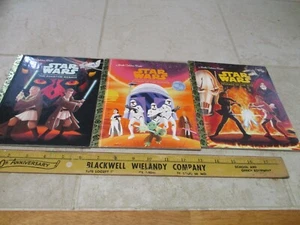 Lot 3 Little Golden Books Star Wars Attack Clones Phantom Menace Revenge Sith - Picture 1 of 5