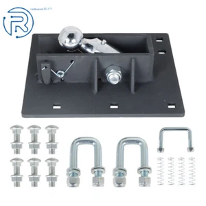 61052 2-5/16-Inch Gooseneck Ball Kit Over-Bed Folding Ball Gooseneck Hitch Black - Picture 1 of 11