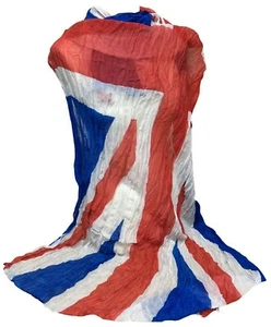 Maxi bufanda pareo efecto arruga Union Jack Reino Unido bandera recuerdo damas/niñas  - Imagen 1 de 2
