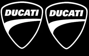 2X Ducati White Vinyl Sticker Decal 4" Logo Racing - Foto 1 di 1