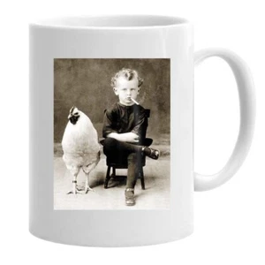 Taza de café/té personalizada - Niño fumando un cigarrillo con un pollo - Imagen 1 de 2