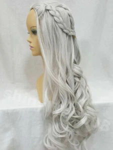 Parrucca Game of Thrones Daenerys Targaryen lunga argento e grigio cosplay PARRUCCHE - Foto 1 di 4