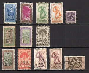 Colonie Française Madagascar lot de 13 timbres /TE3246 - Imagen 1 de 1