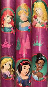 1 Roll  Disney Princess Christmas GIft Wrapping Paper Cinderella Little Mermaid 
