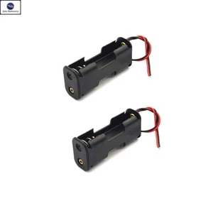 2PZ PORTA BATTERIE PER 2 STILO AA CONTENITORE BATTERIA PILE BACK-BACK CON CAVI - Foto 1 di 2