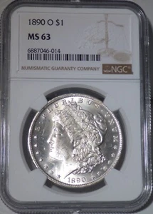 1890-O Morgan Silver Dollar NGC graded MS 63 - Picture 1 of 4