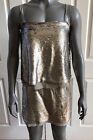 Banana Republic Pewter Silver Sequin Double Strap Cocktail Party Dress Sz 4 New