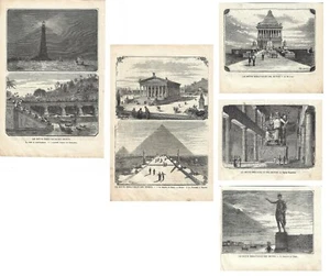Stampe antiche LE SETTE MERAVIGLIE DEL MONDO ANTICO 1879 Antique prints - Picture 1 of 6