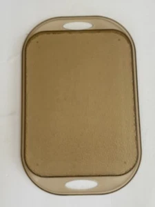 Acrylic Serving Tray Amber Textured Handles Large 19x12 Set Of 2 TV Bed Tray - Picture 1 of 12