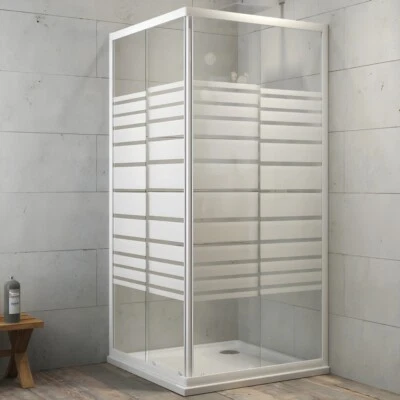 Ogomondo Box Doccia Corner Due Ante Cristallo Serigrafato