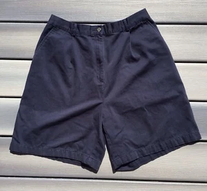 Pantalones Cortos LL Bean Mujer Talla 14 Chino Tiro Alto Bolsillos Azul Marino - Imagen 1 de 9