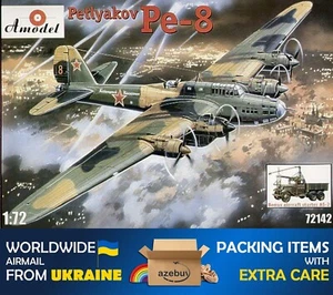 Pe-8 Bomber & AS-2 Flugzeugstarter Maßstab 1/72 Kunststoff Modellbausatz Amodel 72142 - Bild 1 von 12