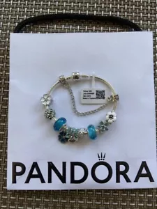 HOT Pandoar designer 925 silver bracelet With Mix Charms 7.5 Inches F376136 - Picture 1 of 2