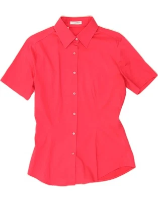 NARACAMICIE Womens Short Sleeve Shirt UK 12 Medium Pink Cotton AR07 — 第 1/3 张图片
