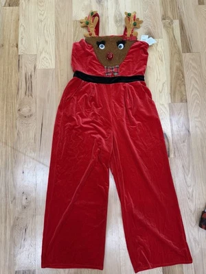 Traje pantalón de vacaciones Born Famous Reindeer nuevo con etiquetas nariz de campana necesita cosido en Navidad Foto 1 de 4
