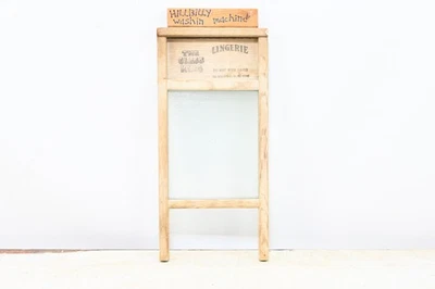 Vintage Wood  Ribbed Glass Washboard The Glass King #863 National Washboard Co - Image 1 of 4