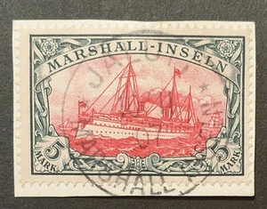 Deutsche Kolonie Marshall-Inseln MiNr. 25 auf Briefstück mit Fotoattest (A 588) - Bild 1 von 4