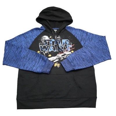 Star Wars Hoodie Mens M Black Blue Pullover Sweater Shirt Jacket - Image 1 of 4