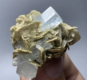 100 Kt Natürlicher Aquamarin Abschluss Kristall mit Glimmer Exemplar von Skardu Paki - Bild 1 von 13