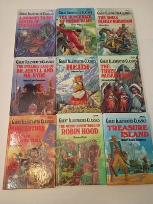 Great Illustrated Classics ( 9 Hardcover Books) Robert Louis Stevenson  - Image 1 of 4