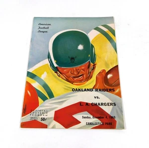 1960 Los Angeles Chargers at Oakland Raiders AFL Football Program 12-4-60 - Imagen 1 de 2