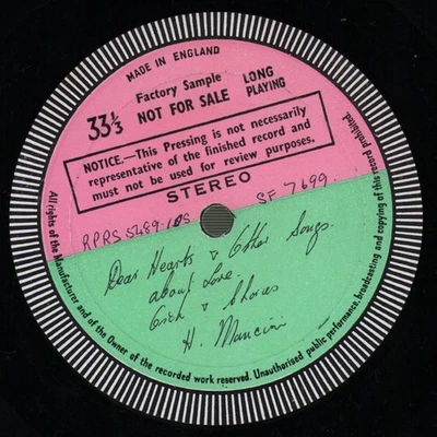 Orchestra and Chorus of Henry Mancini Dear Heart and Other Songs About Love LP - Image 1 of 2